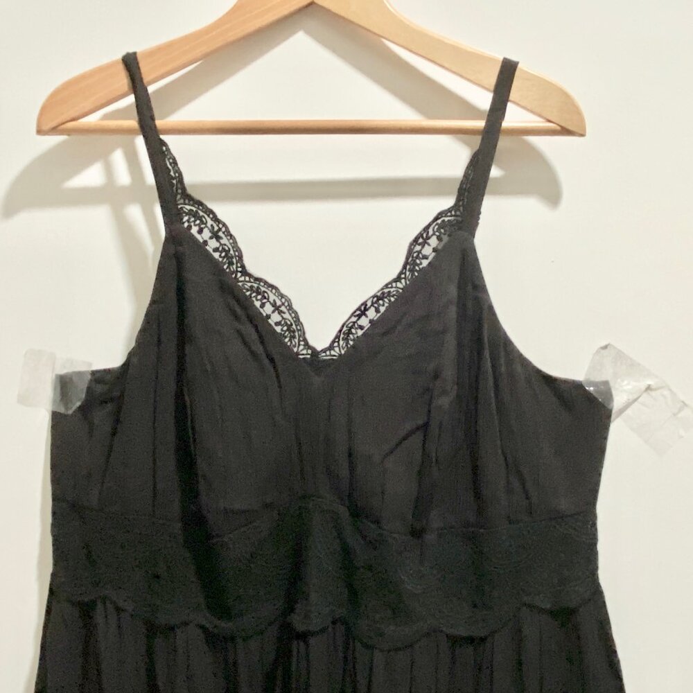 Y2K Babydoll Fairy Whimsigoth Crinkled Lace Romantic Scallop Trim Camisole Top 2 - Picture 2 of 10